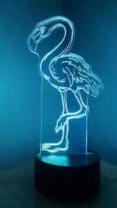 lampe à led plexi flamand rose