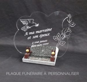 plaque funéraire plexi à personnaliser