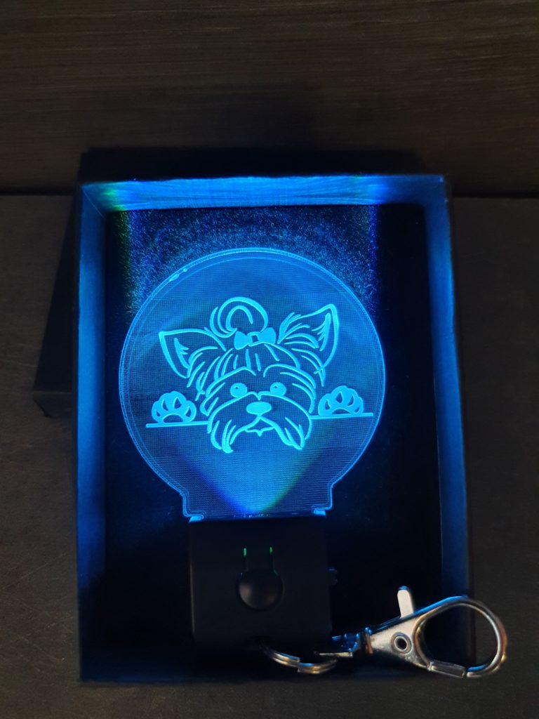 Porte-clés LED chien allumé