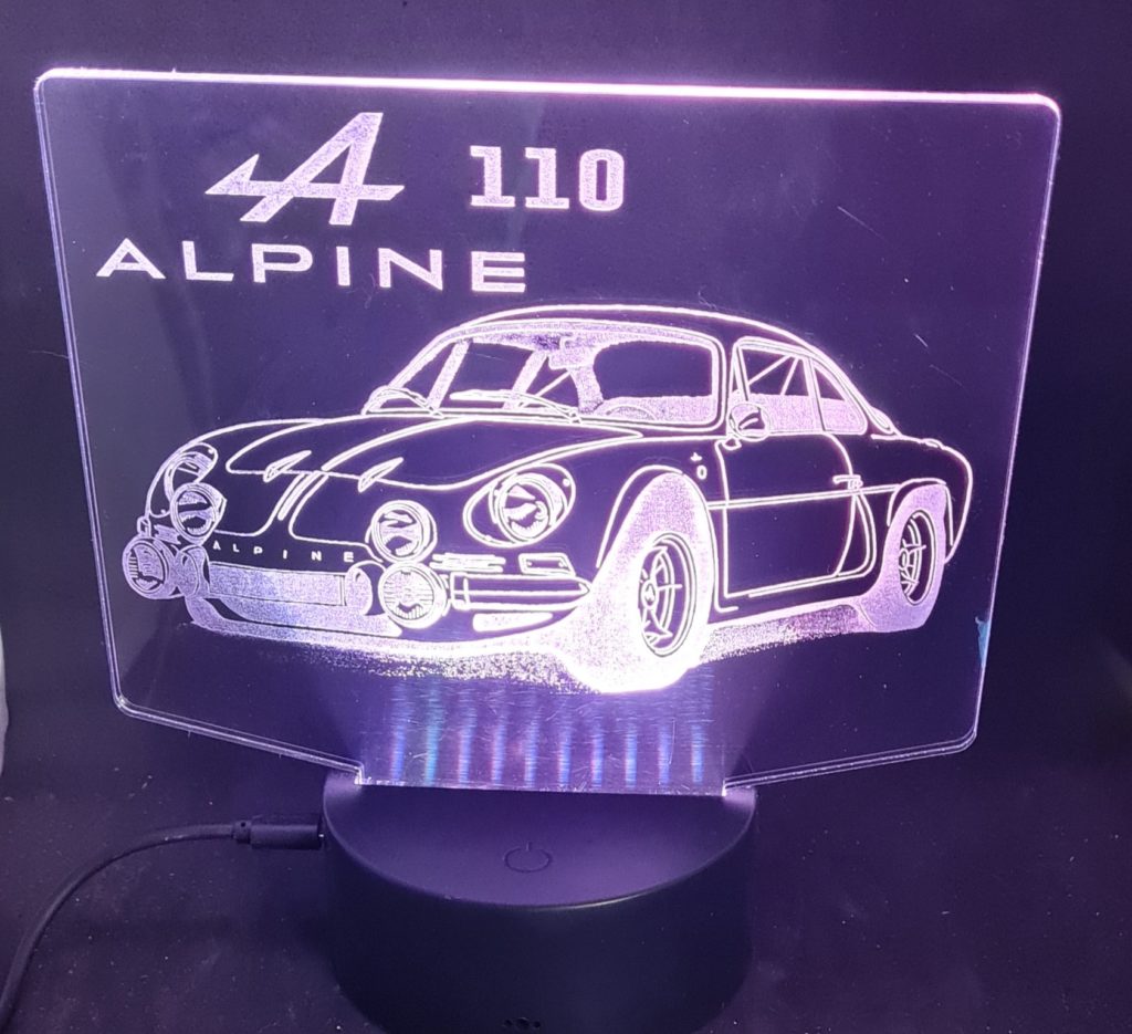 Lampe Led 3D plexiglas Alpine A110