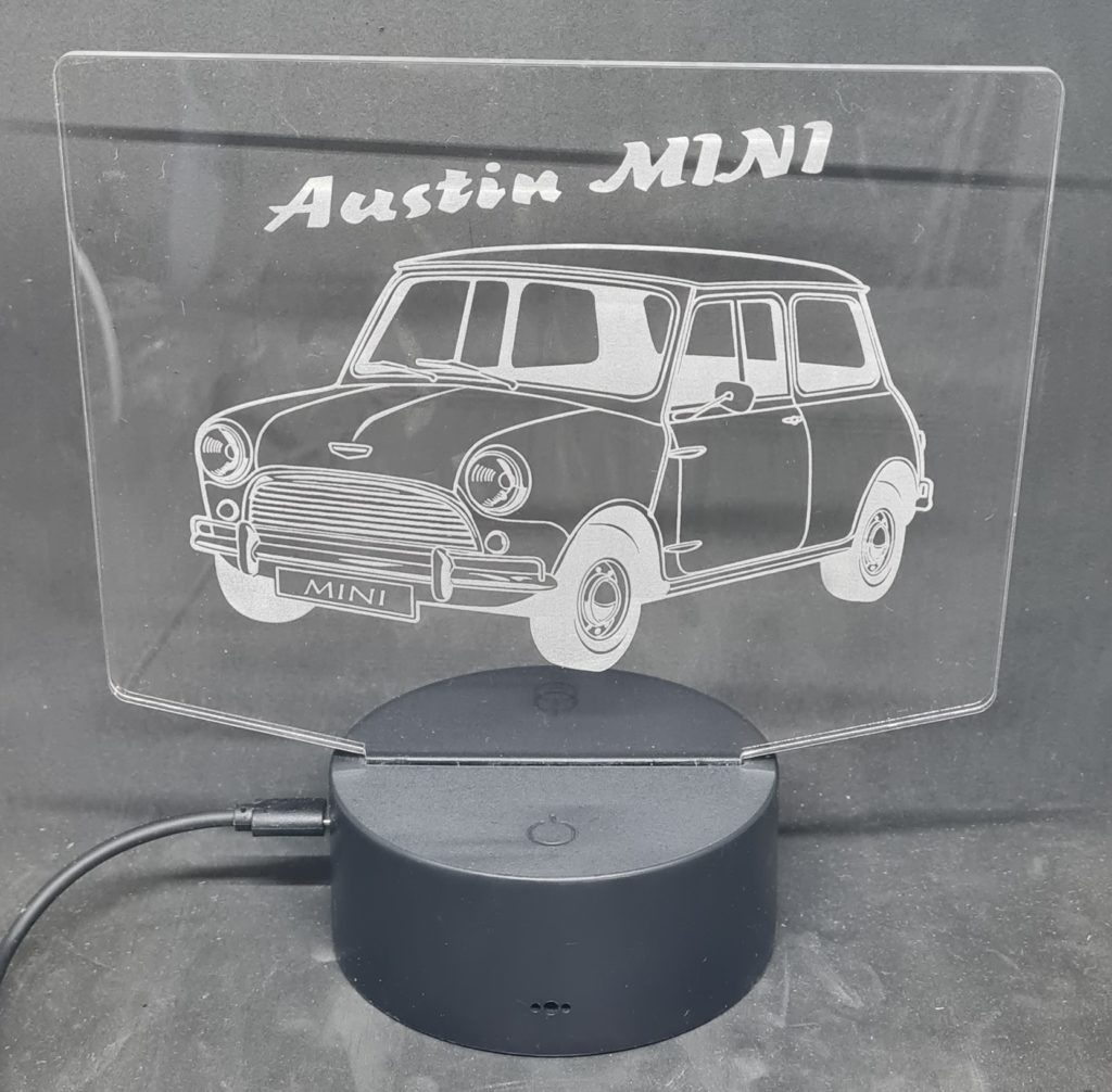Lampe Led 3D plexiglas Austin mini
