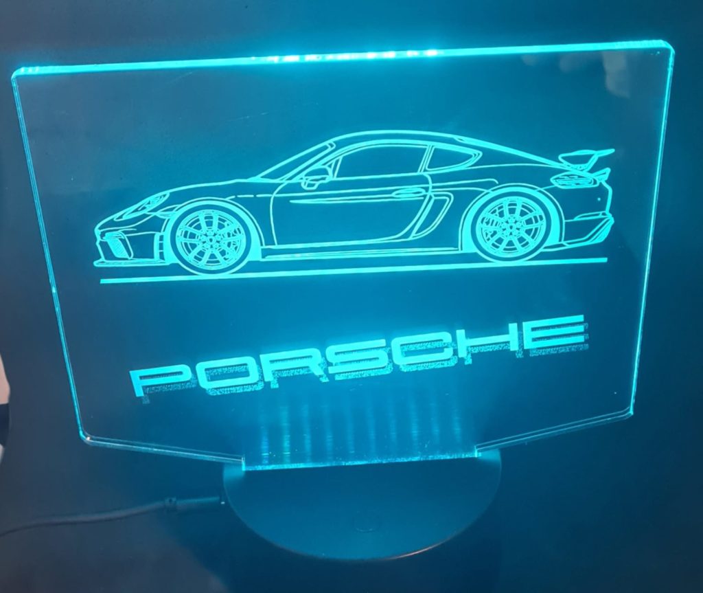 Lampe Led 3D plexiglas Porsches