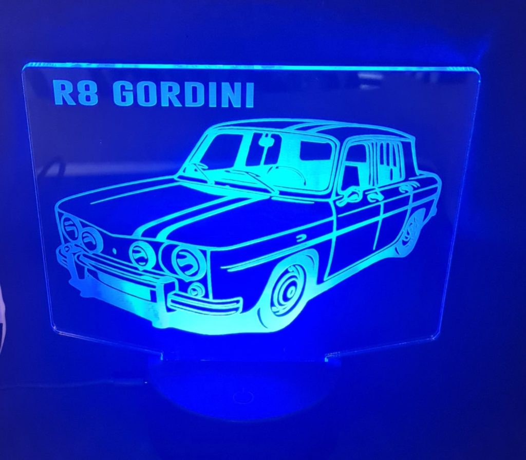 Lampe Led 3D plexiglas R8 Gordini