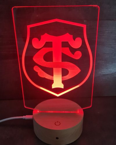 lampe 3D led multicolore plexi rugby toulouse