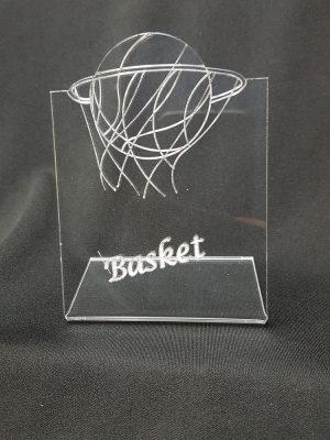 trophée plié basket plexiglas